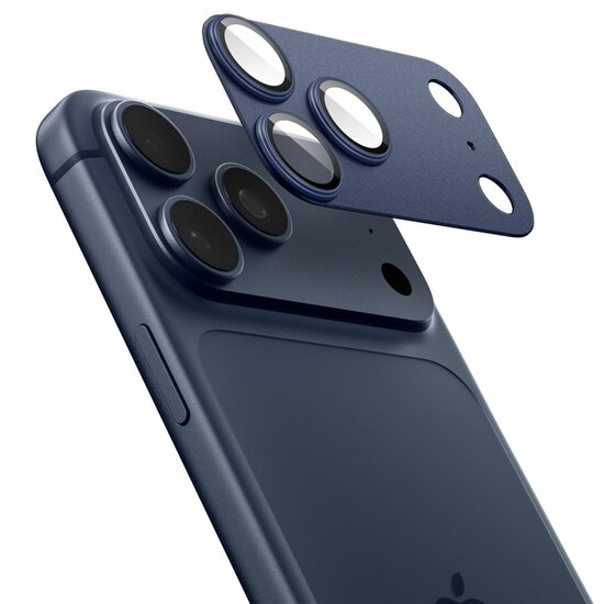 Spigen Optik Pro XL EZ Fit iPhone 17 Pro Max camera protector blauw