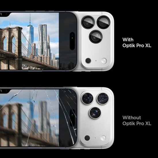 Spigen Optik Pro XL EZ Fit iPhone 17 Pro Max camera protector zilver