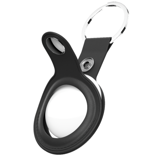 KeyBudz AirTag Leather Keyring hanger zwart 2 pack