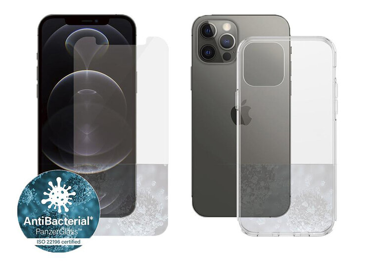 PanzerGlass iPhone 12 Pro / iPhone 12 screenprotector + hoesje kit