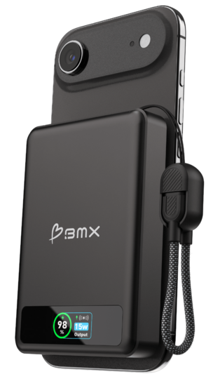 BMX SolidSafe 10 K MagSafe solid-state powerbank 10000 mAh zwart