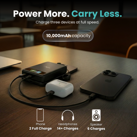 BMX SolidSafe 10 K MagSafe solid-state powerbank 10000 mAh zwart