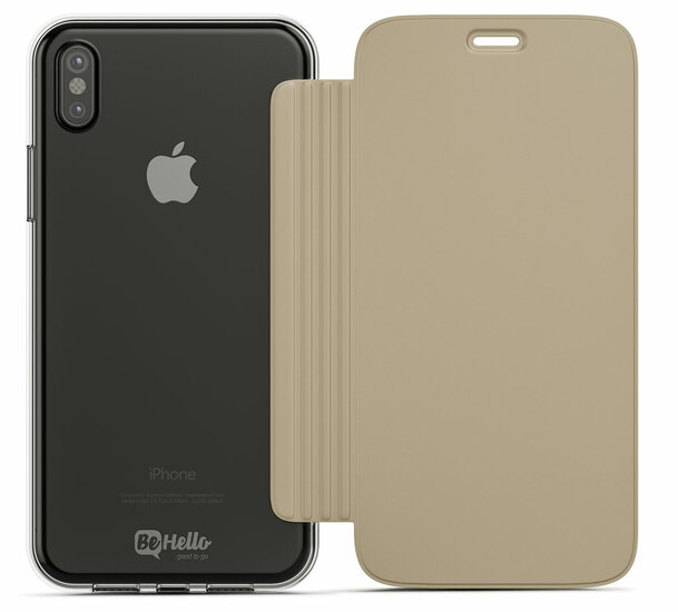 BeHello Bookcase iPhone X hoesje Goud