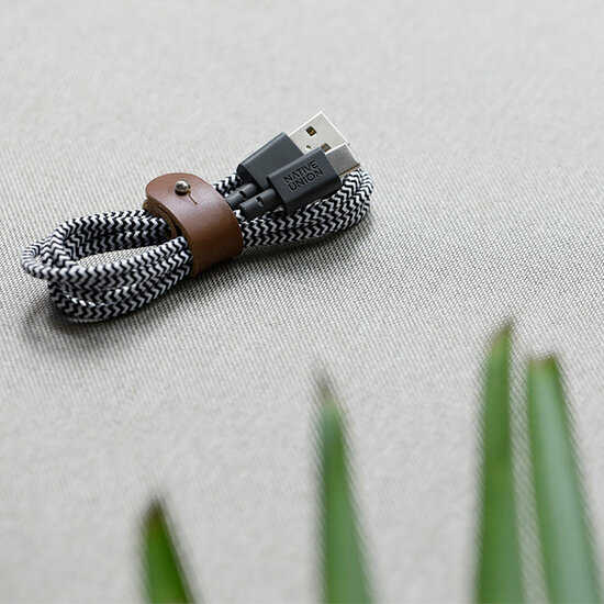 Native Union Belt USB-C naar USB-A 1,2 meter kabel zebra