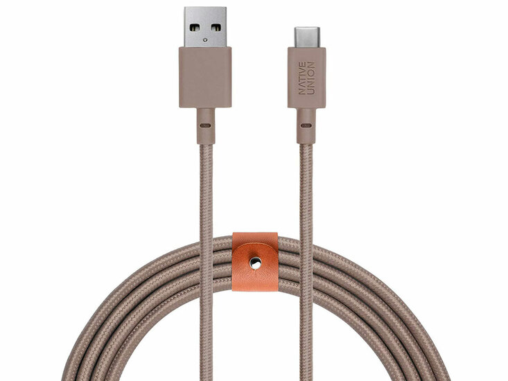 Native Union Belt XL USB-C naar USB-A 3 meter kabel taupe
