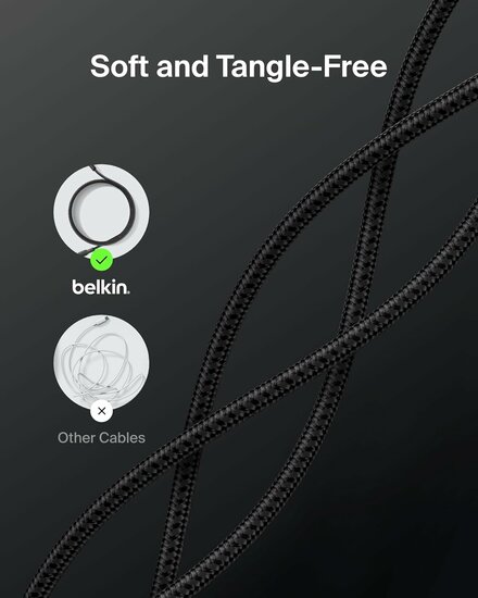 Belkin BoostCharge Pro 240 watt USB-C kabel 2 meter zwart