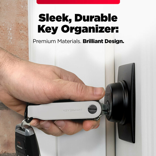 KeySmart Loop Blue sleutelhouder met sleutelhanger wit