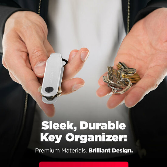 KeySmart Loop Blue sleutelhouder met sleutelhanger wit