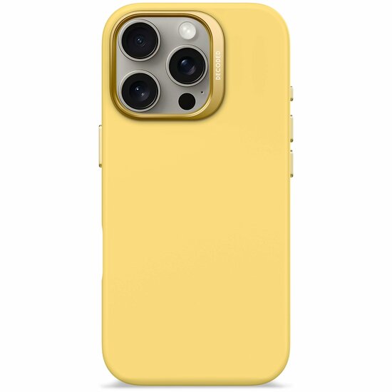 Decoded siliconen MagSafe iPhone 16 Pro hoesje geel