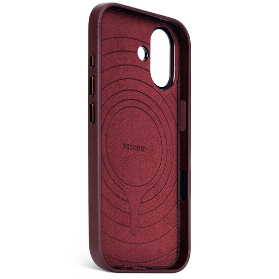 Decoded Leather backcover iPhone 17 hoesje dark ruby