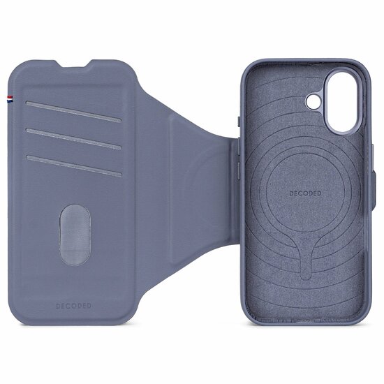 Decoded Textured Silicone 2 in 1 Wallet iPhone 17 hoesje blauw