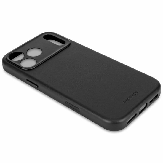 Decoded Leather backcover iPhone 17 Pro hoesje zwart