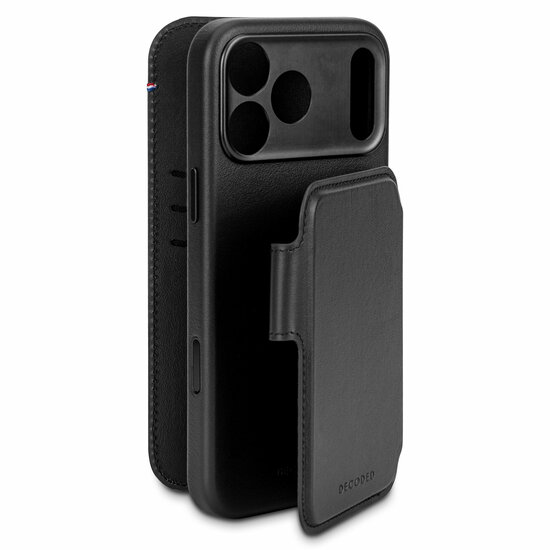 Decoded Leather Detachable 2 in 1&nbsp;Wallet iPhone 17 Pro hoesje zwart