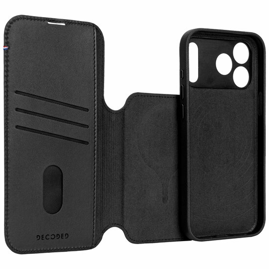 Decoded Leather Detachable 2 in 1&nbsp;Wallet iPhone 17 Pro hoesje zwart