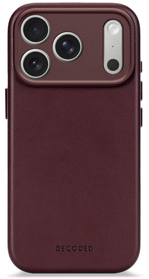 Decoded Leather backcover iPhone 17 Pro Max hoesje dark ruby