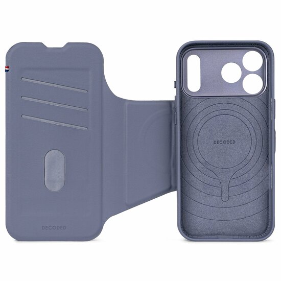 Decoded Textured Silicone 2 in 1 Wallet iPhone 17 Pro Max hoesje blauw