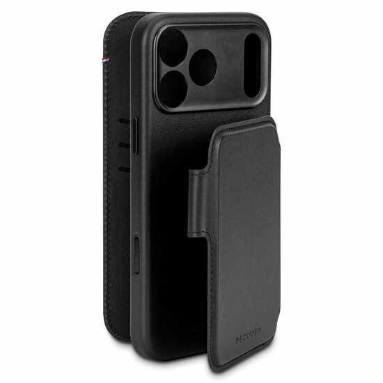 Decoded Leather Detachable 2 in 1&nbsp;Wallet iPhone 17 Pro Max hoesje zwart
