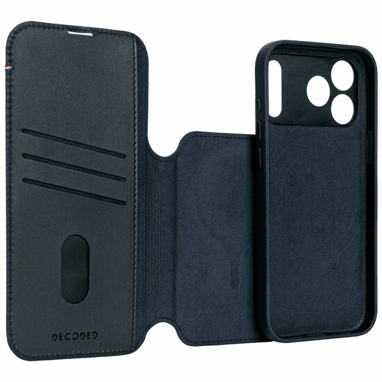 Decoded Leather Detachable 2 in 1&nbsp;Wallet iPhone 17 Pro Max hoesje navy