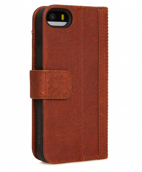 Decoded Leather Book Wallet iPhone SE/5S hoesje Brown