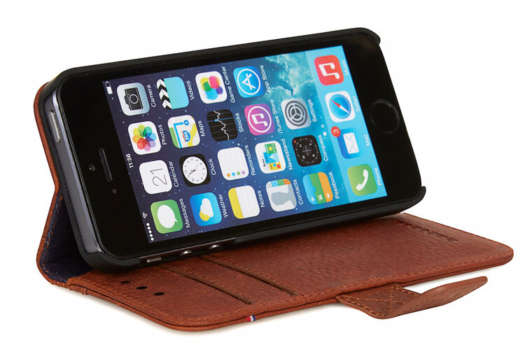 Decoded Leather Book Wallet iPhone SE/5S hoesje Brown