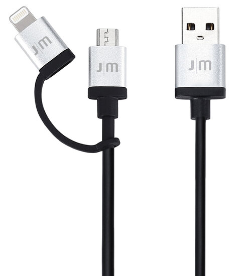 Just Mobile AluCable DUO Lightning kabel Zilver