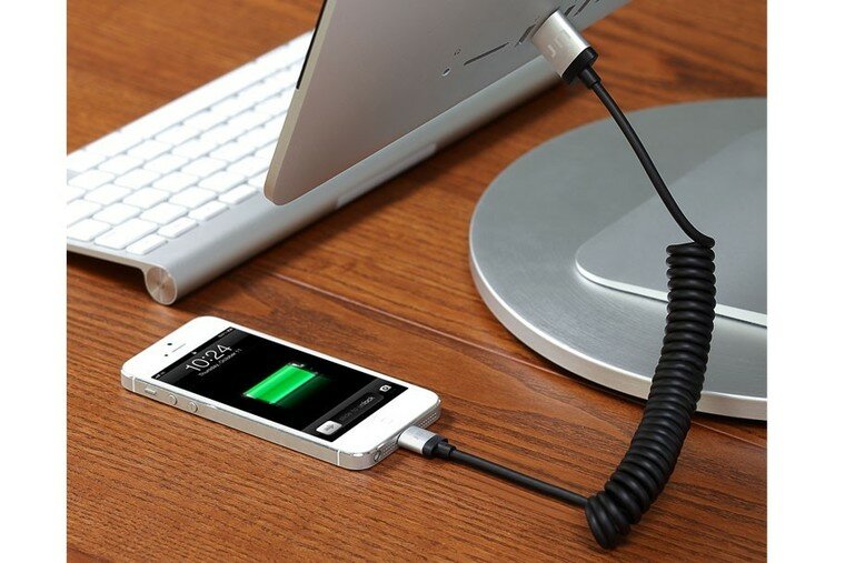 Just Mobile Lightning AluCable Twist Silber