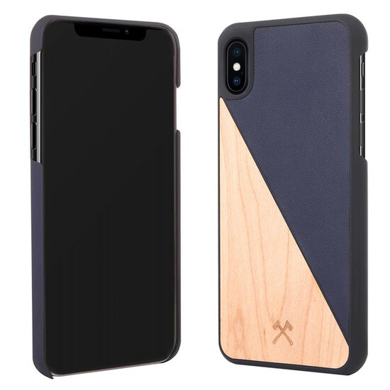 Woodcessories EcoSplit Wood iPhone XS Max hoes Blauw