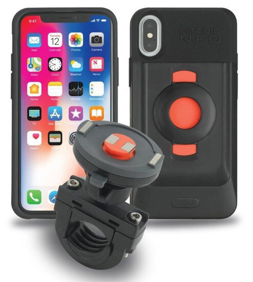 Tigra FitClic Neo iPhone X motorfietshouder Zwart