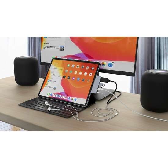 HyperDrive USB-C Mobile iPad Pro 4 in 1 hub met HDMI Zilver