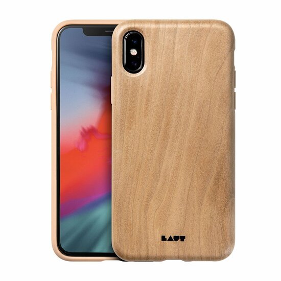 LAUT Pinnacle Wood iPhone XS hoesje Licht Bruin