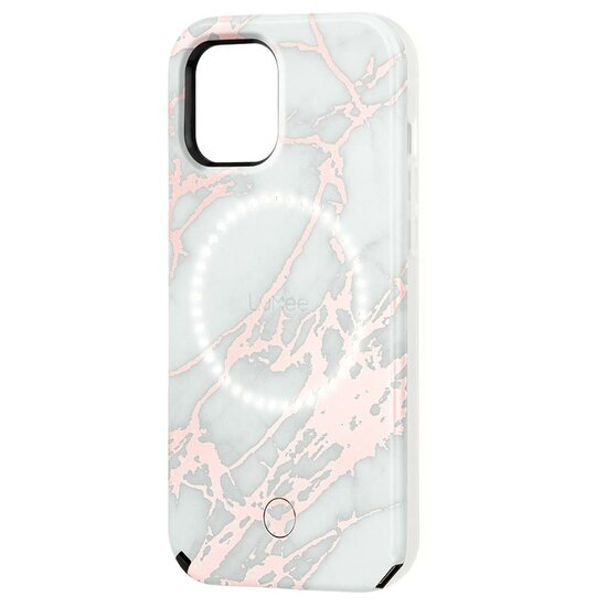 Case-Mate LuMee Halo iPhone 12 Pro / iPhone 12 hoesje Marble Rose