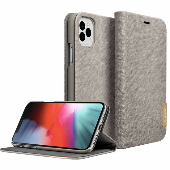 LAUT Prestige Folio iPhone 11 hoesje Taupe