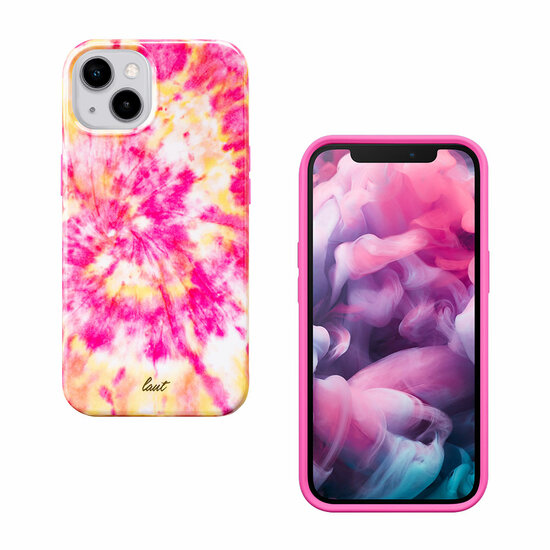 LAUT Huex Tie Dye iPhone 13 hoesje Roze