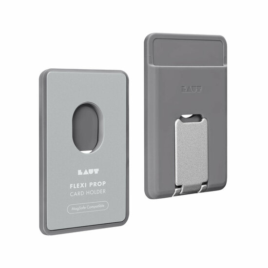 LAUT Flexi Prop MagSafe wallet portemonnee hoesje grijs