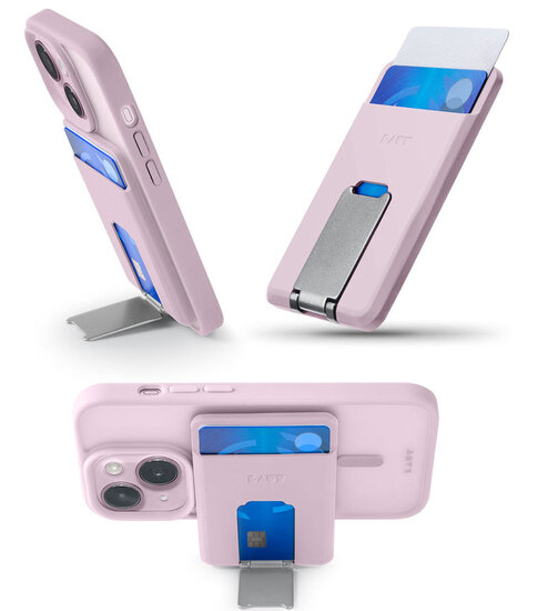 LAUT Flexi Prop MagSafe wallet portemonnee hoesje roze