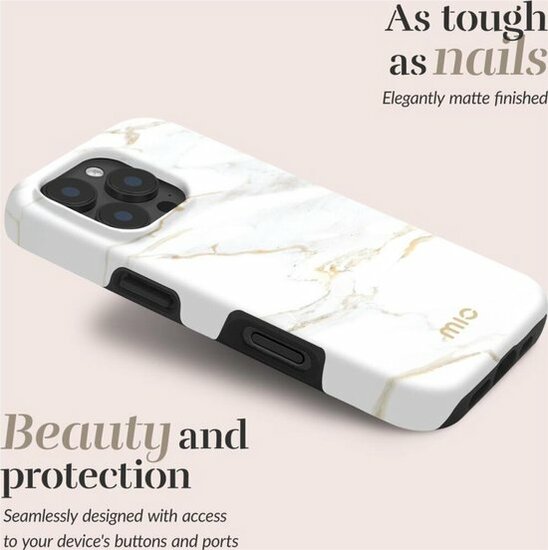 MIO MagSafe iPhone 16 Pro Max hoesje White Marble