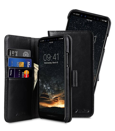 Melkco Alphard 2 in 1 iPhone X hoesje Zwart