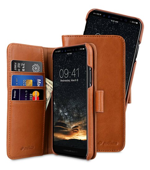 Melkco Alphard 2 in 1 iPhone X hoesje Bruin