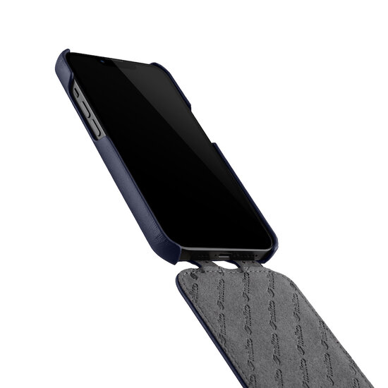 Melkco Leather Jacka iPhone 13 Pro Max hoesje Navy