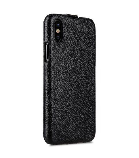 Melkco Leather Jacka iPhone X hoesje Zwart