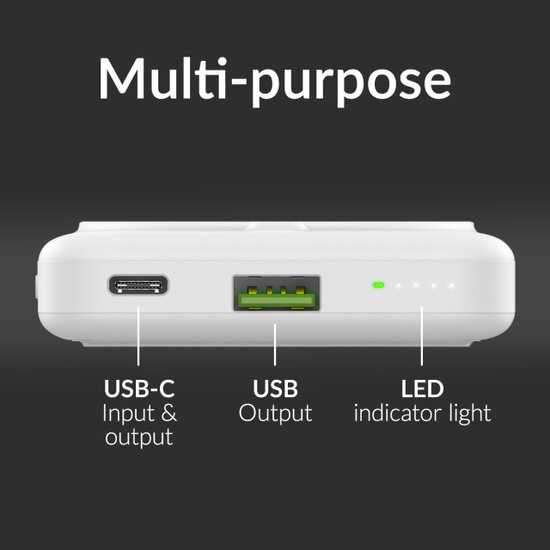Mobilize MagSafe powerbank met stand 10000 mAh wit