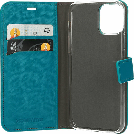 Mobiparts Saffiano Wallet iPhone 11 Pro hoesje Turquoise