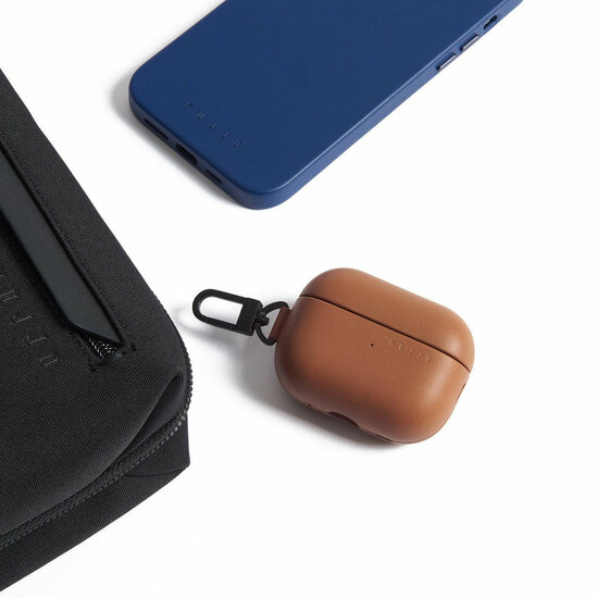 Mujjo Echelon leren AirPods Pro 3 hoesje tan