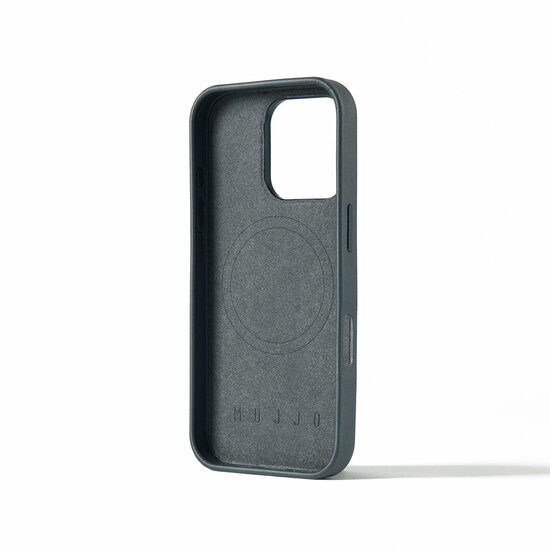 Mujjo Leather MagSafe iPhone 16 Pro hoesje maiza blauw