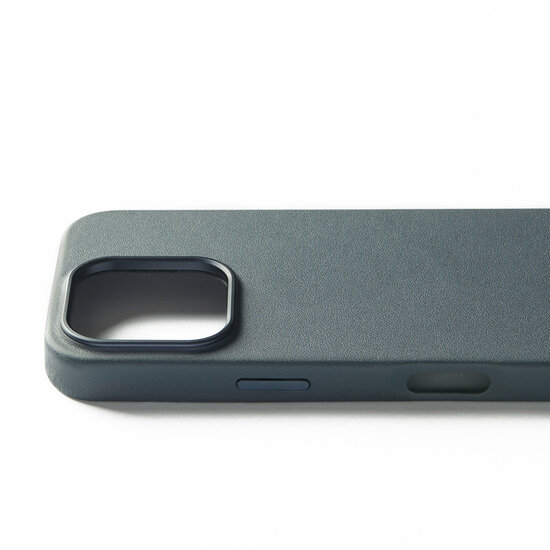 Mujjo Leather MagSafe iPhone 16 Pro hoesje maiza blauw