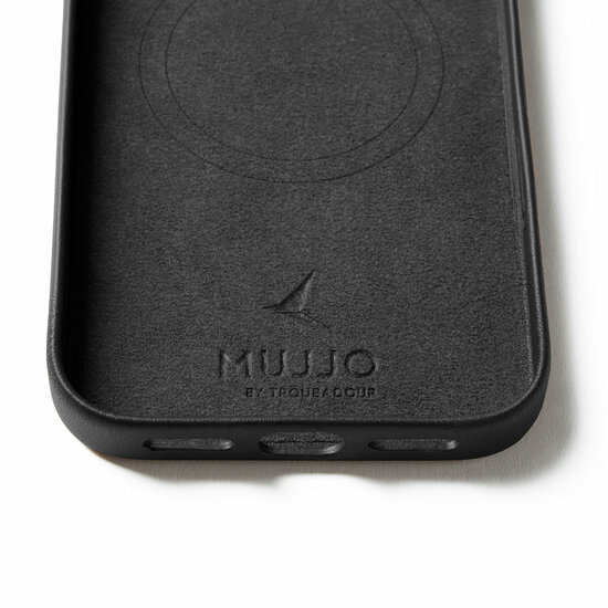 Mujjo Full Leather Wallet&nbsp;iPhone 17 Pro Max hoesje zwart