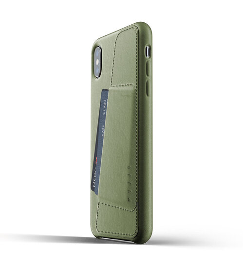 Mujjo Leather Wallet iPhone XS Max hoesje Groen