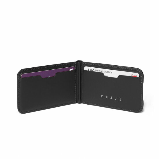 Mujjo MagSafe wallet stand hoesje zwart