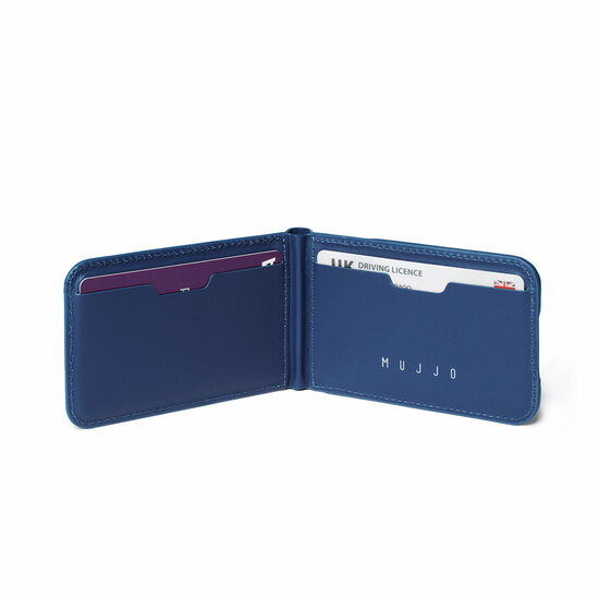 Mujjo MagSafe wallet stand hoesje blauw