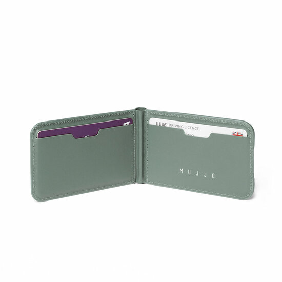 Mujjo MagSafe wallet stand hoesje green smoke